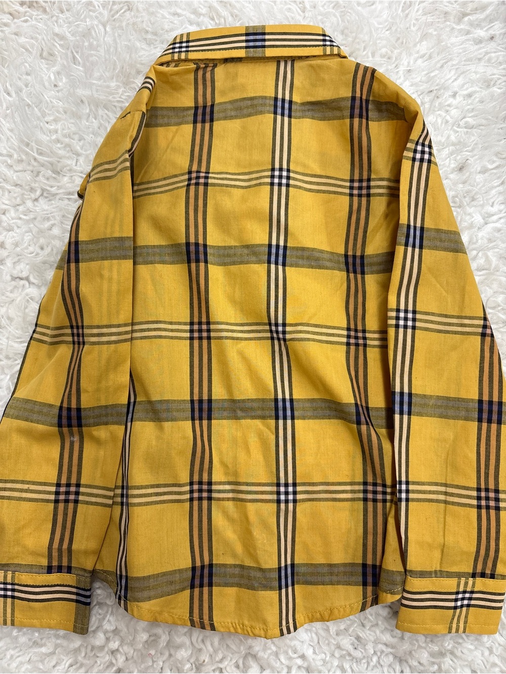 Wrangler Yellow Plaid Ruffle Button-Front Shirt - Picture 4 of 4